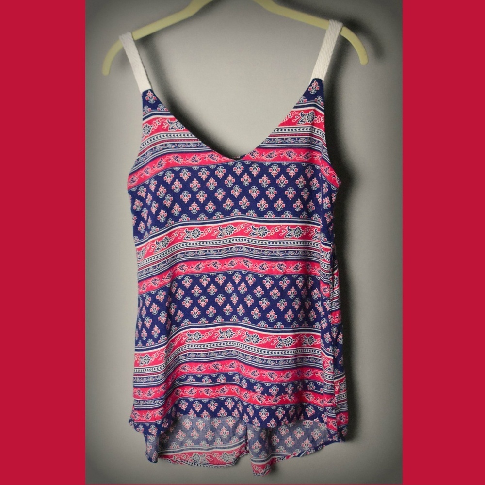 🌻 Mia Maddison Missy Tank Top  Red White Blue